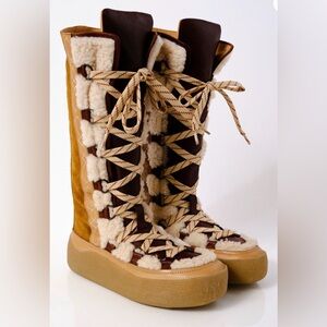 Free People Lace Up Boots wilder mukluk boots NEW live show listing